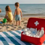 Weekend al mare coi bambini: la borsa del pronto soccorso fatta bene