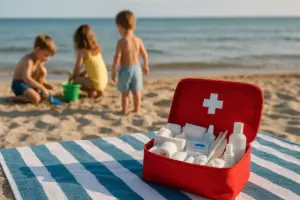 Weekend al mare coi bambini: la borsa del pronto soccorso fatta bene