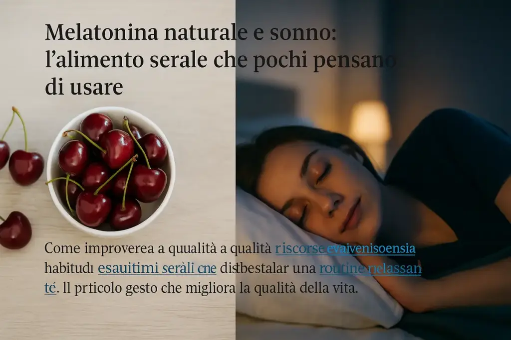Melatonina naturale e sonno: l’alimento serale che pochi pensano di usare