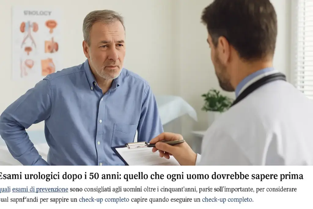 Esami urologici dopo i 50 anni: quello che ogni uomo dovrebbe sapere prima