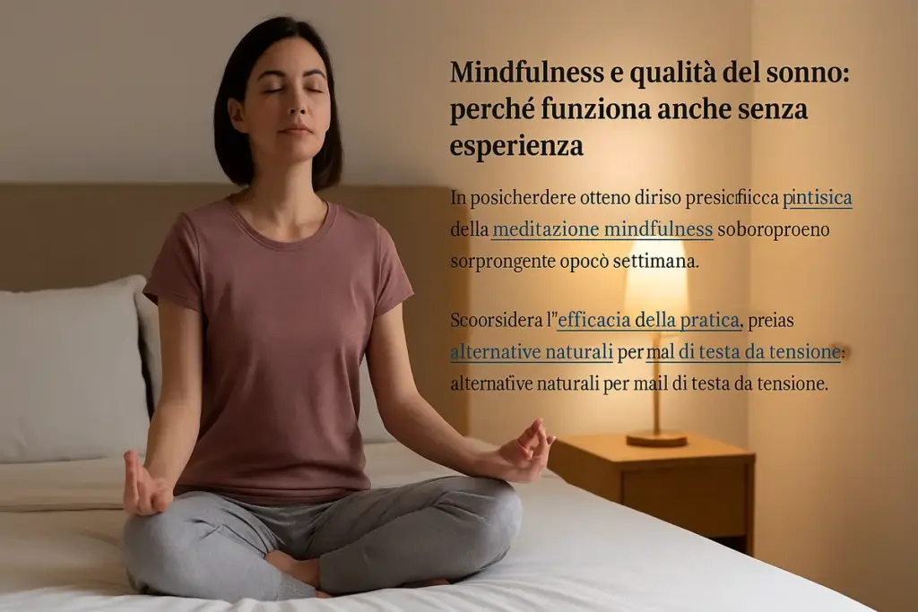 Mindfulness e qualità del sonno: perché funziona anche senza esperienza