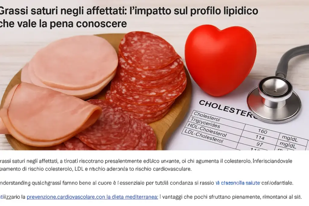 Grassi saturi negli affettati: l’impatto sul profilo lipidico che vale la pena conoscere