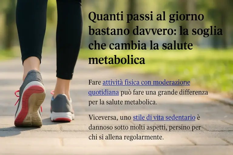 Quanti passi al giorno bastano davvero: la soglia che cambia la salute metabolica