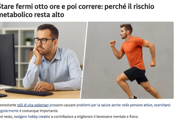Stare fermi otto ore e poi correre: perché il rischio metabolico resta alto