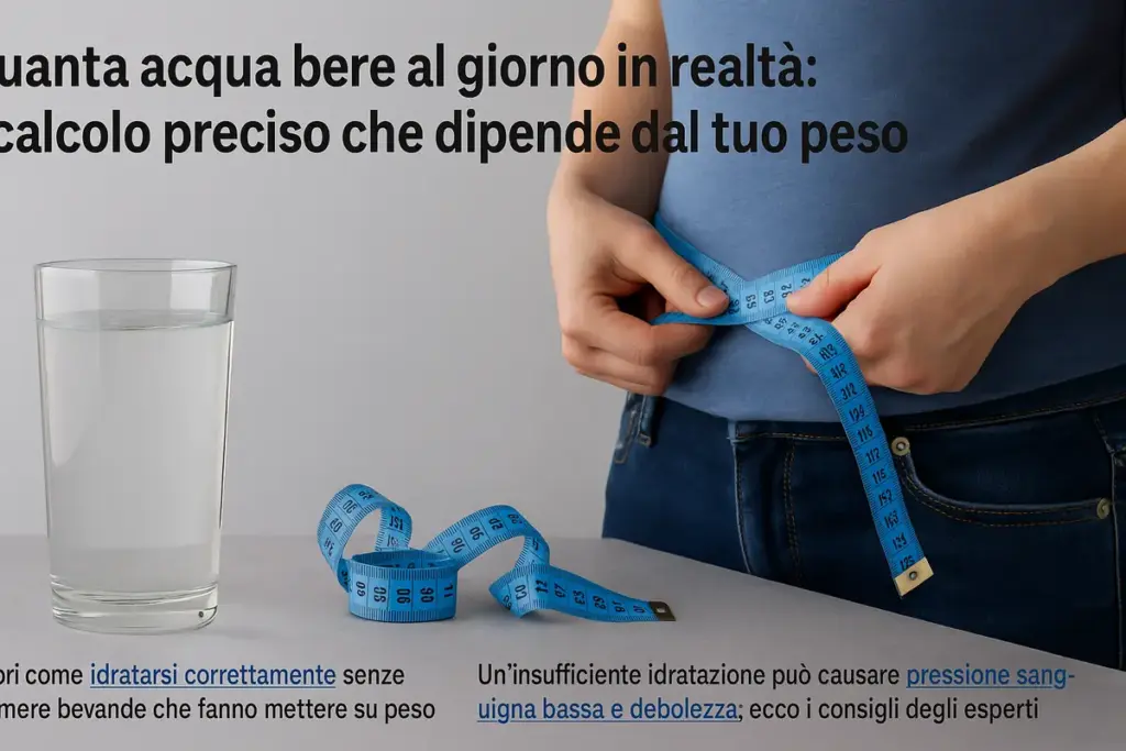 Quanta acqua bere al giorno in realtà: il calcolo preciso che dipende dal tuo peso