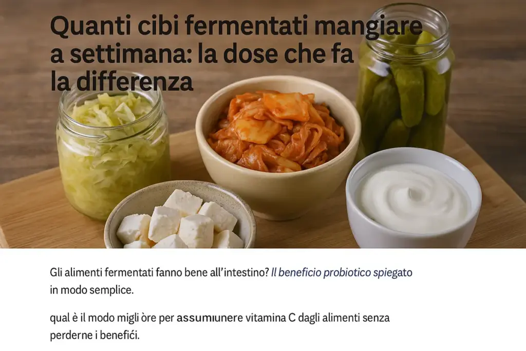 Quanti cibi fermentati mangiare a settimana: la dose che fa la differenza