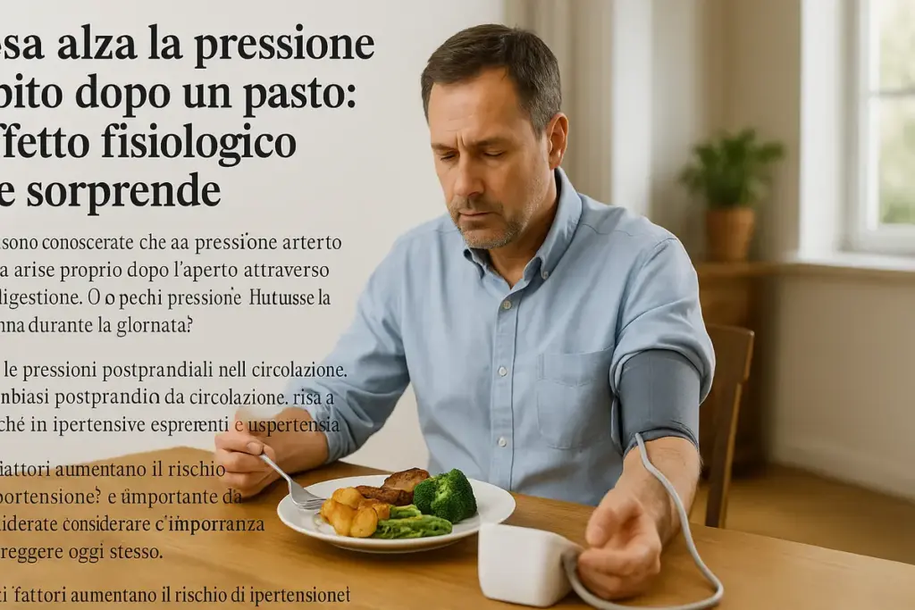 Cosa alza la pressione subito dopo un pasto: l’effetto fisiologico che sorprende