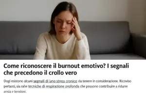 Come riconoscere il burnout emotivo? I segnali che precedono il crollo vero