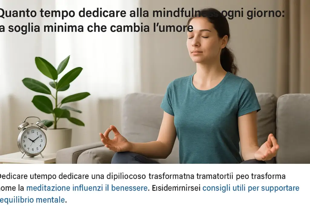 Quanto tempo dedicare alla mindfulness ogni giorno: la soglia minima che cambia l’umore