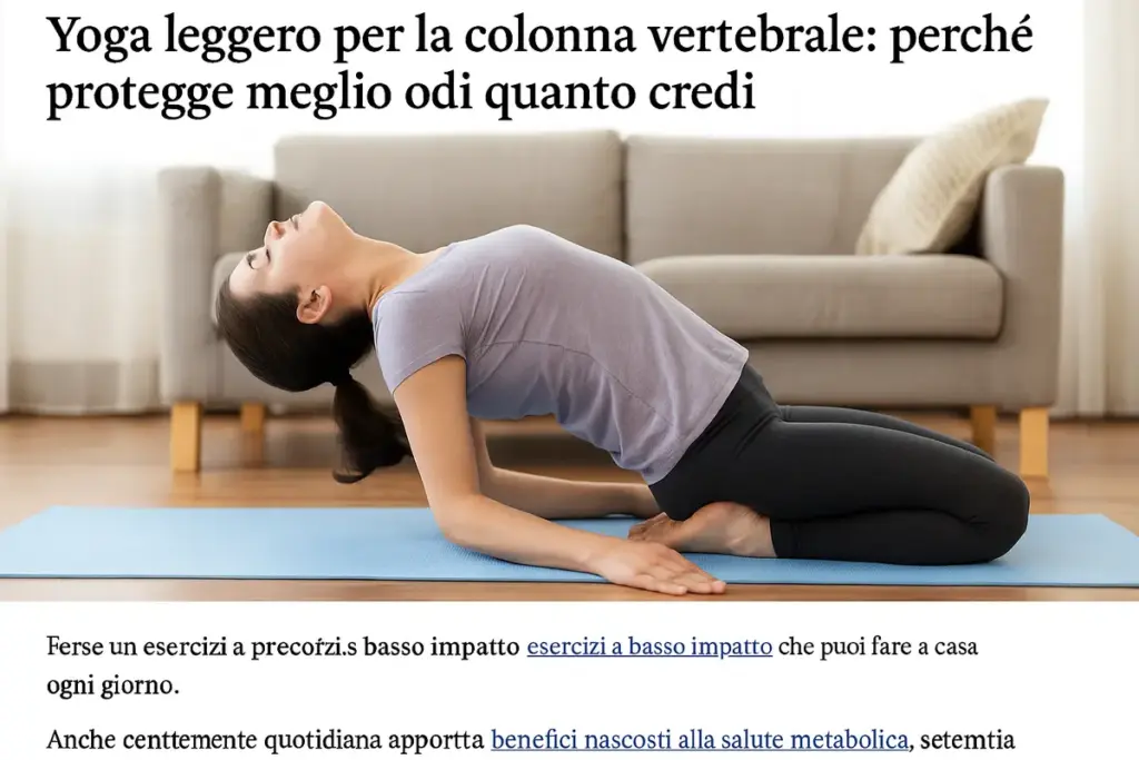 Yoga leggero per la colonna vertebrale: perché protegge meglio di quanto credi