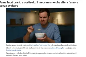 Fame fuori orario e cortisolo: il meccanismo che altera l’umore senza avvisare