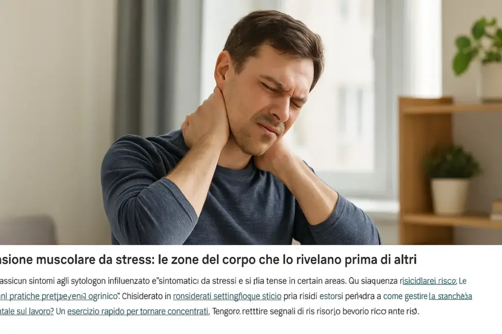 Tensione muscolare da stress: le zone del corpo che lo rivelano prima di altri